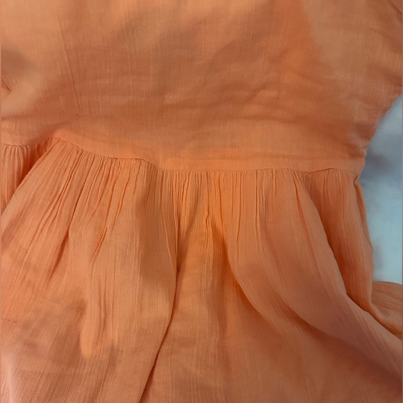 Janie & Jack Crochet Peach Colored Trim Dress Ruffles size 10 - Picture 3 of 5